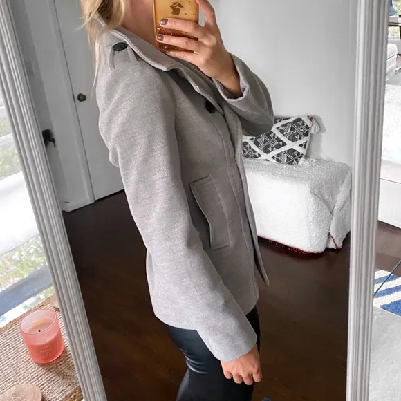🩶 H&amp;M GREY WOVEN STITCHED FALL JACKET!