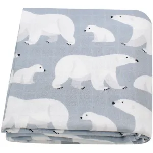 100% Bamboo Cotton swaddle muslin wrap - Polar bear