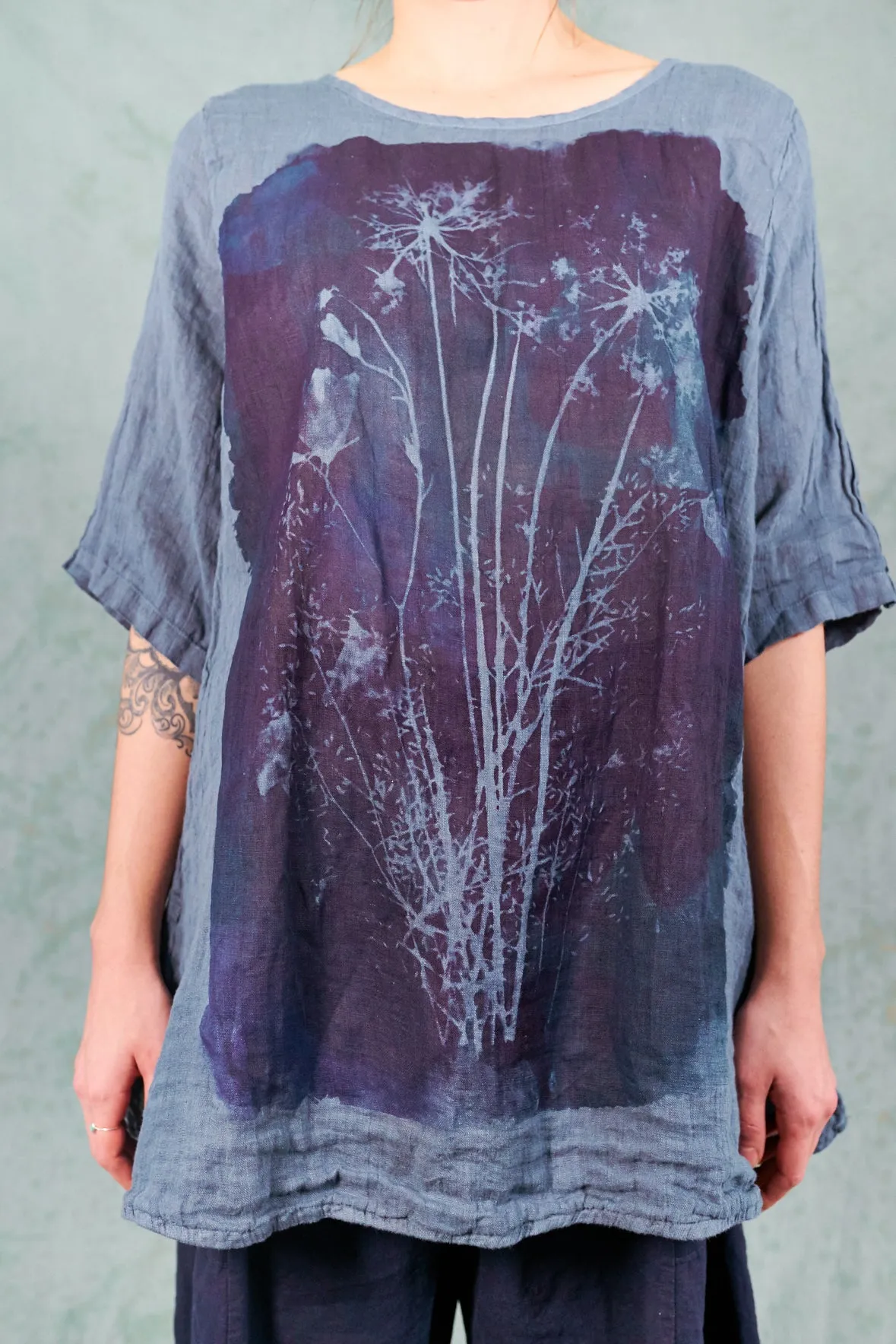 1210 Linen Simple Tunic-Century Blue-P
