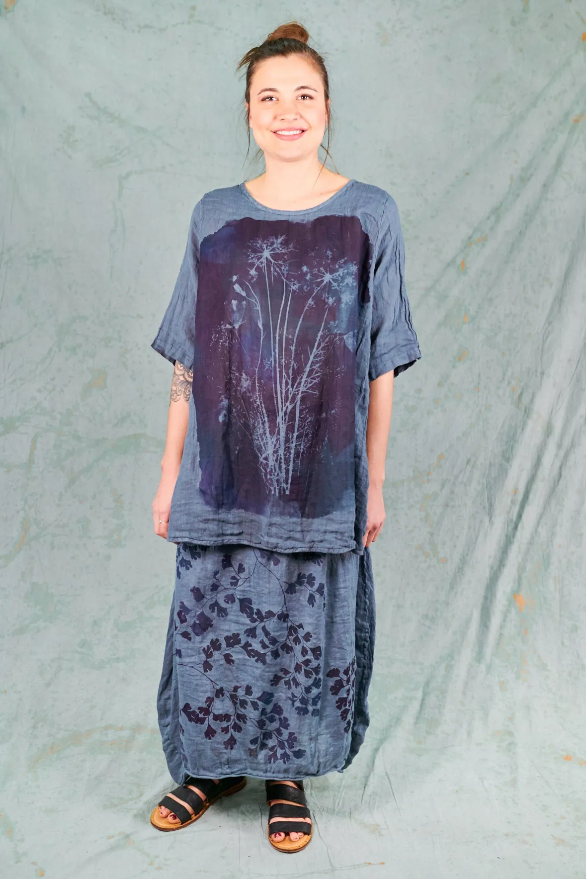 1210 Linen Simple Tunic-Century Blue-P