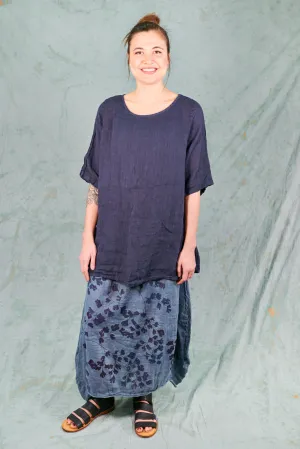 1210 Simple Linen Tunic-Blue Ink-U