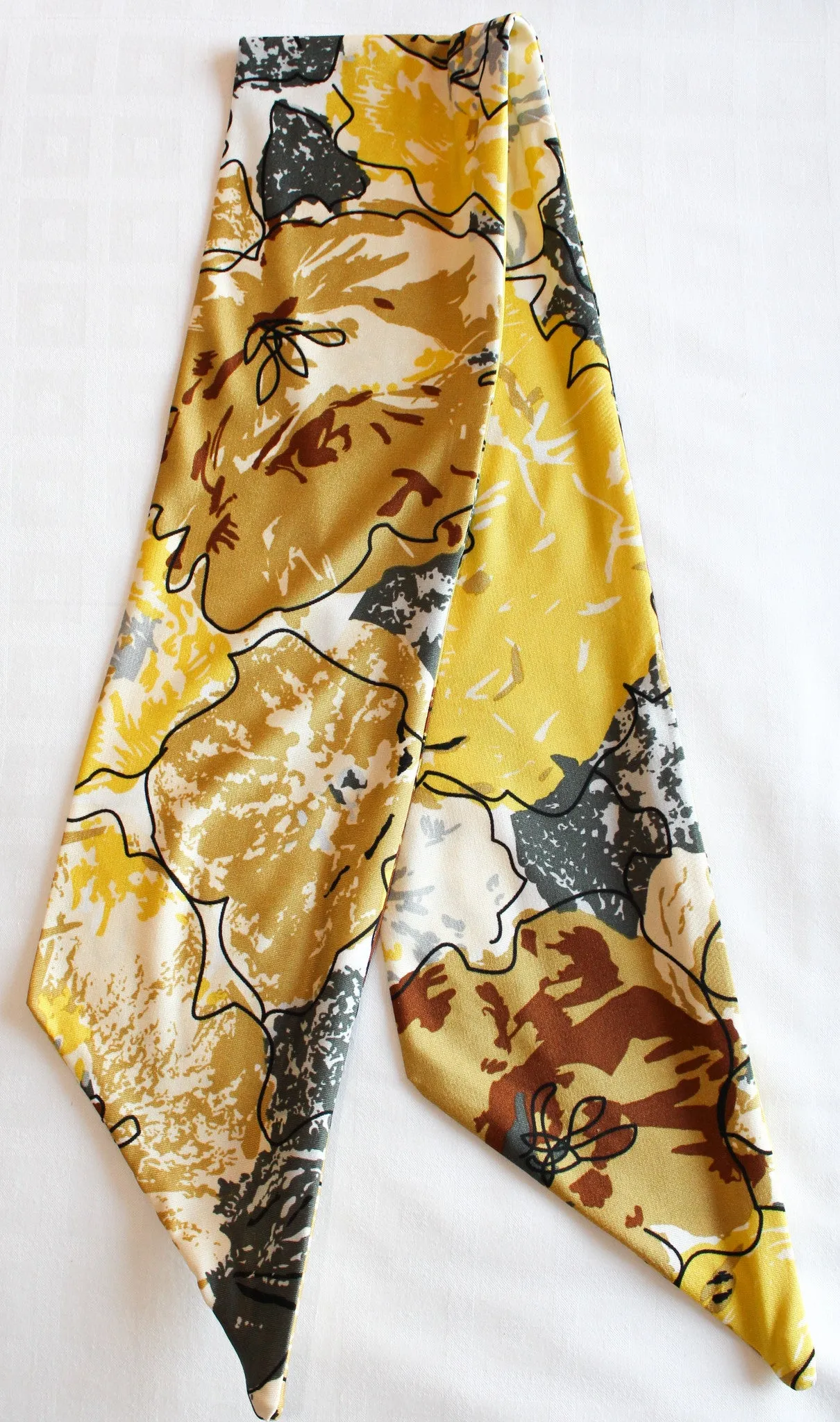1214. Silk Knit Yellow Flower Wrap