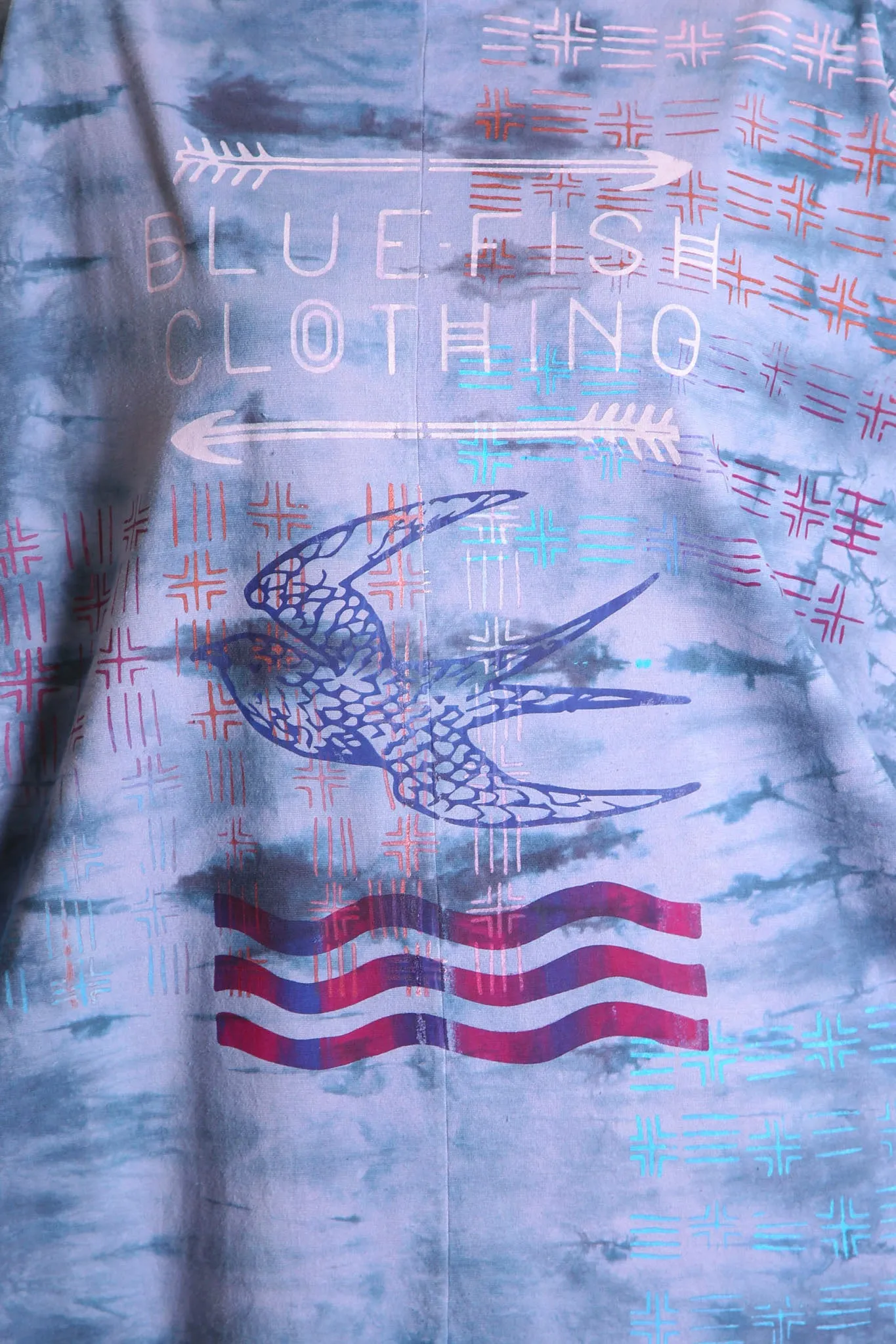 1236 Hand Dyed Line Tunic Printed -Eclipse Journey