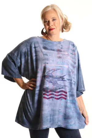 1236 Hand Dyed Line Tunic Printed -Eclipse Journey