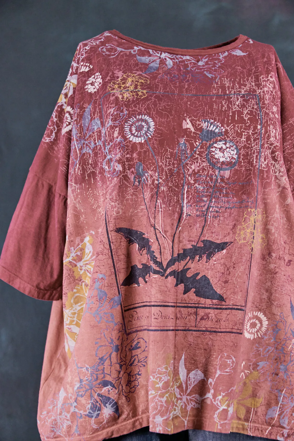 1236HD Line Tee-Sienna Merlot-Map and Bloom Wild Beauty 28.5"L