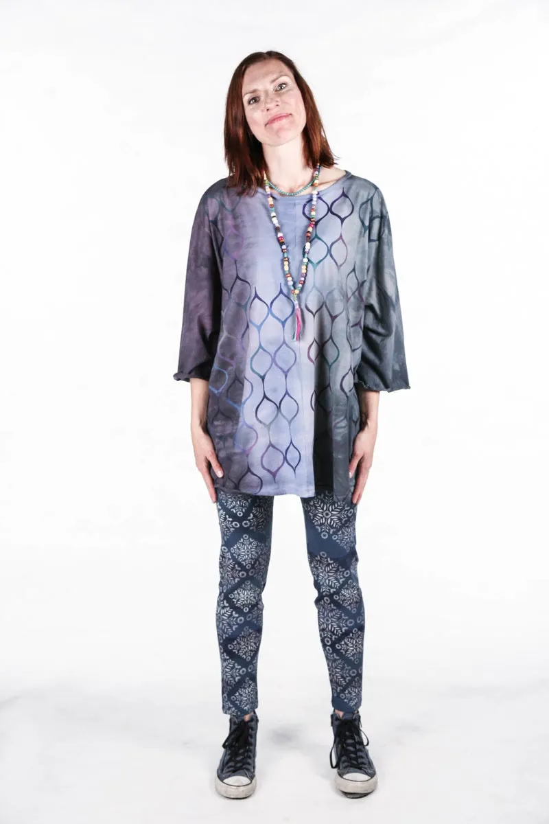 1251 HD Hand Dyed Mystic Violet Turquoise Hand Dyed Line Tee-P