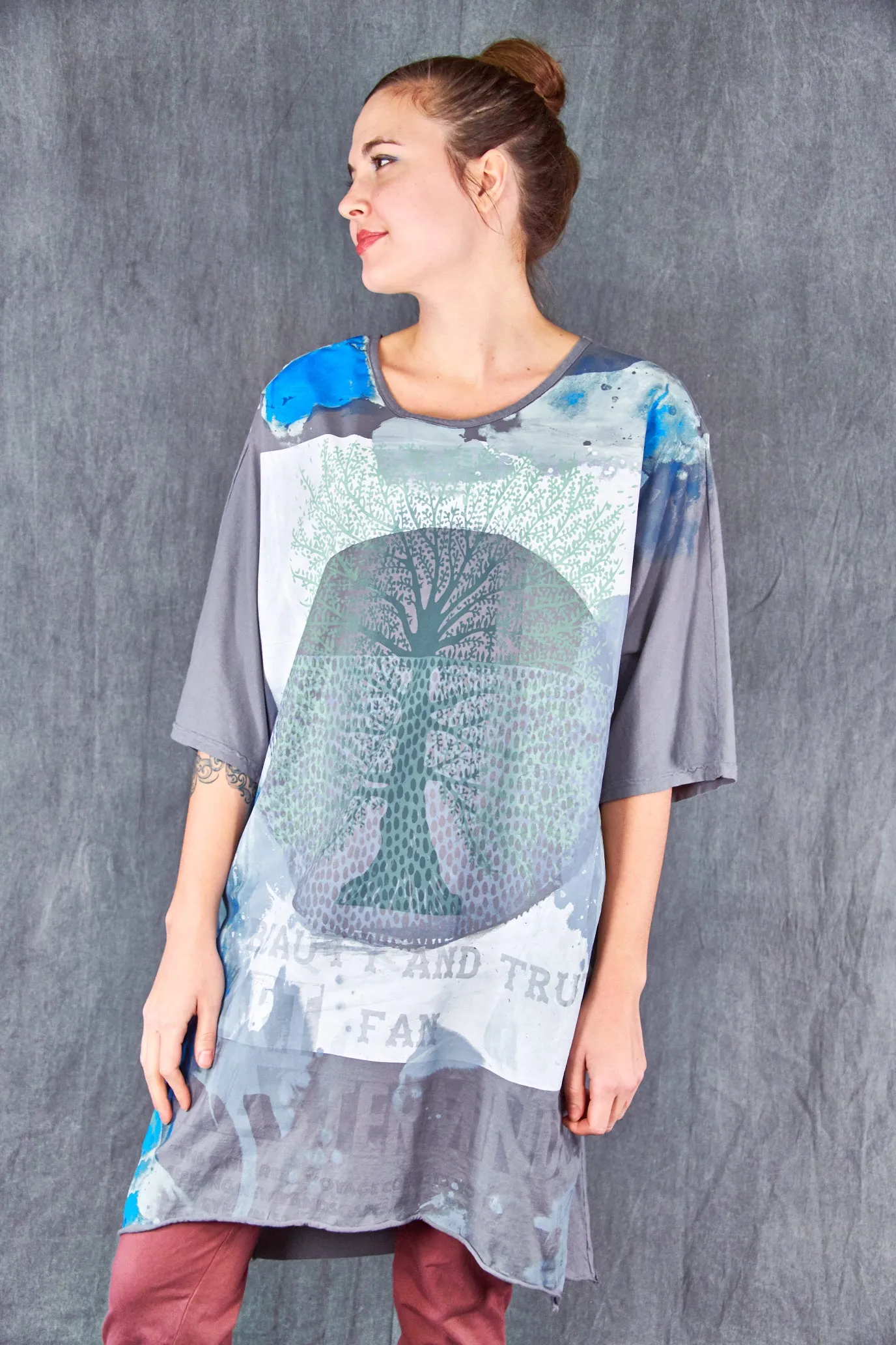 1564 Euro Slim Fit Art Tunic Pewter-P