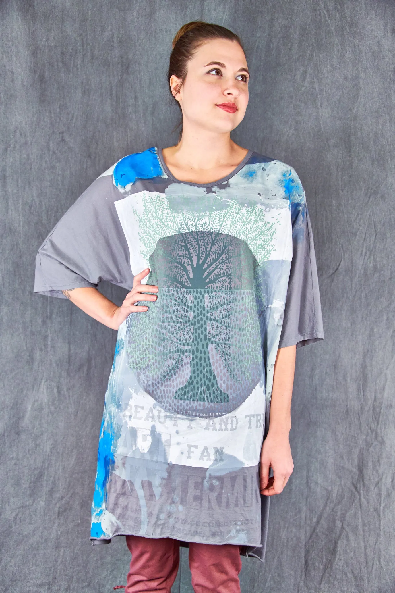 1564 Euro Slim Fit Art Tunic Pewter-P