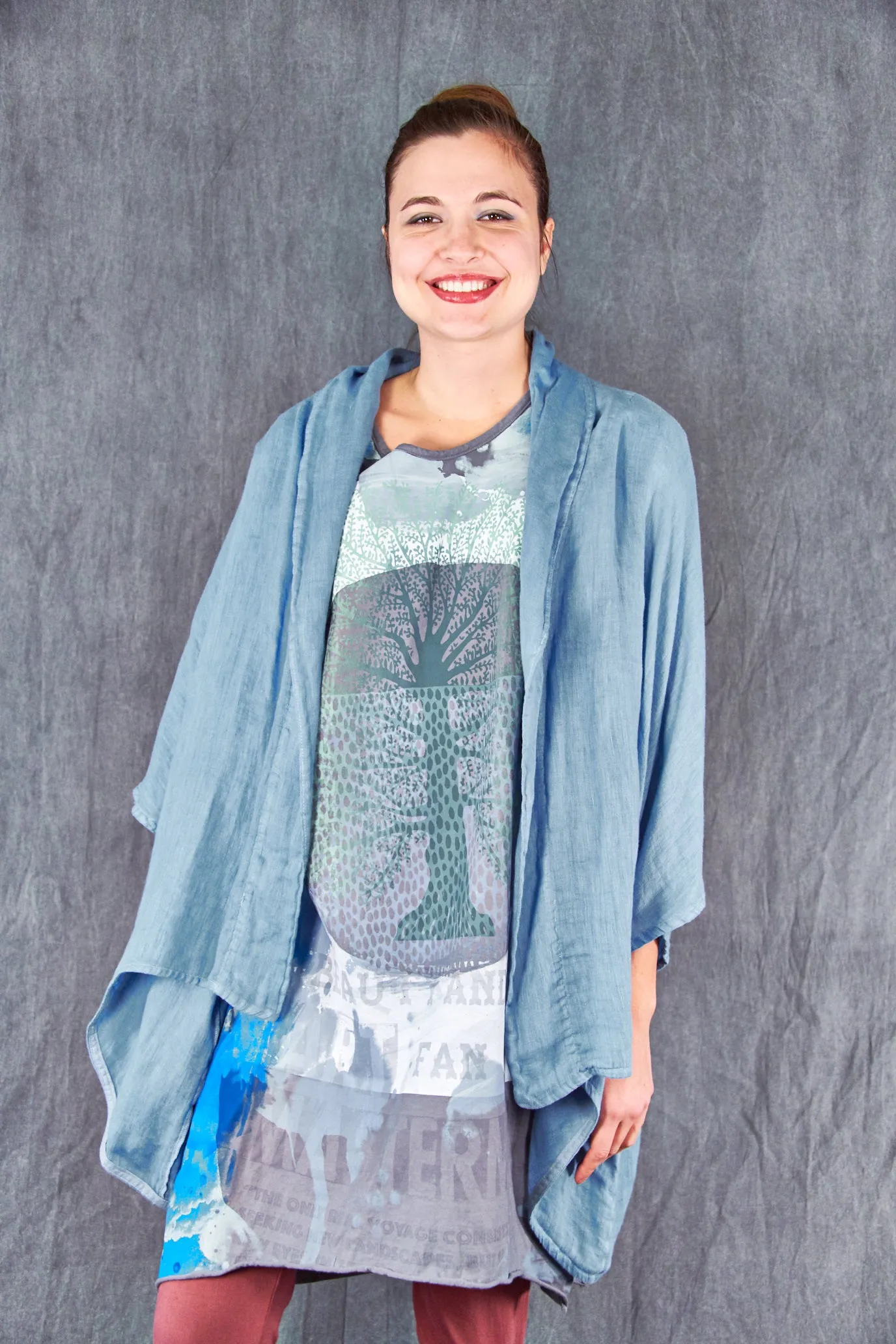 1564 Euro Slim Fit Art Tunic Pewter-P