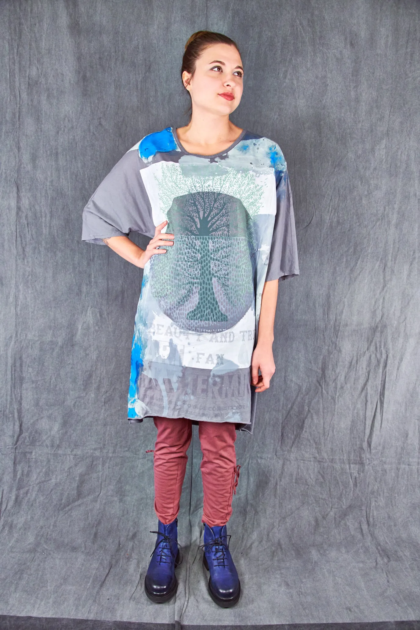 1564 Euro Slim Fit Art Tunic Pewter-P