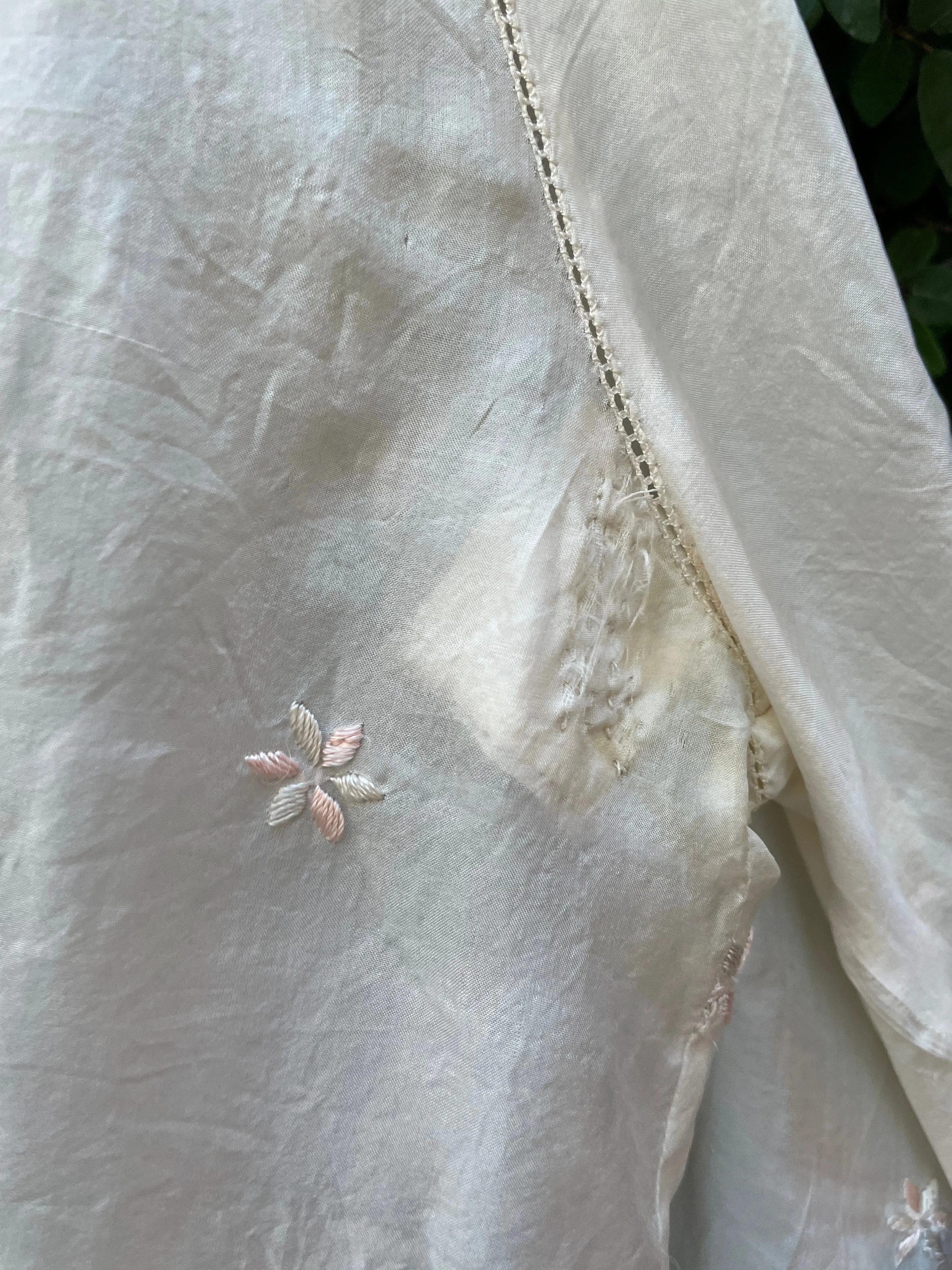 1920s Micro Embroidered Silk Blouse