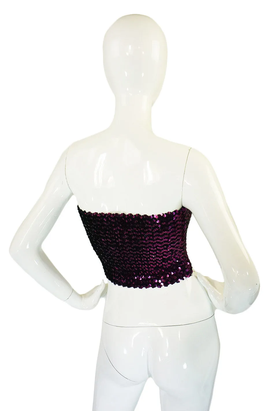 1970s Perfect Purple Sequin Top