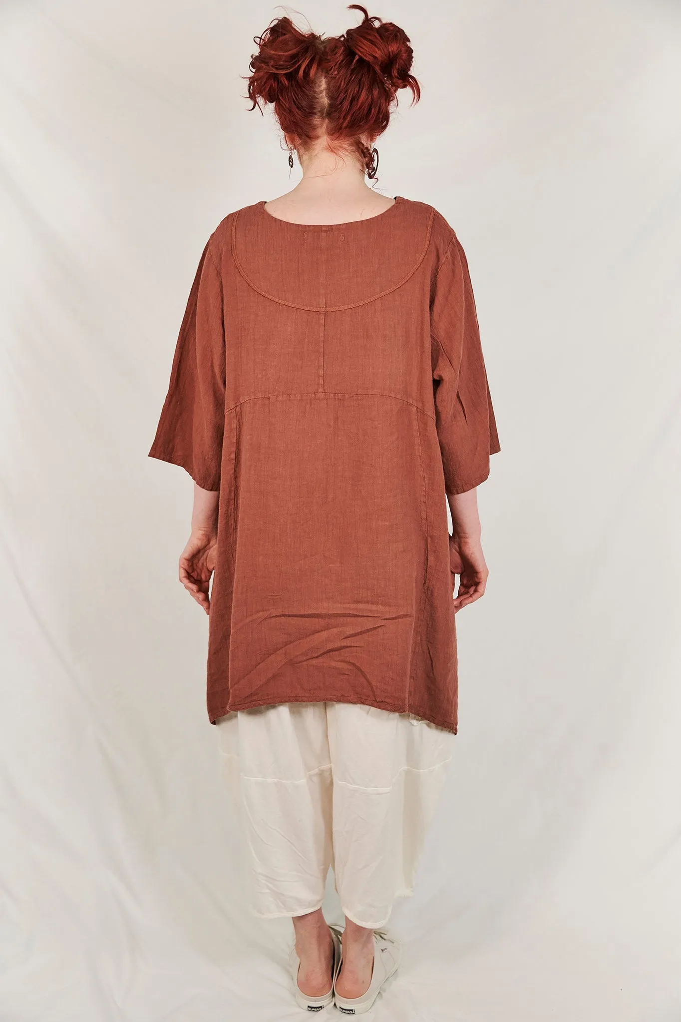 2133 Crossover Linen Tunic Mojave-P
