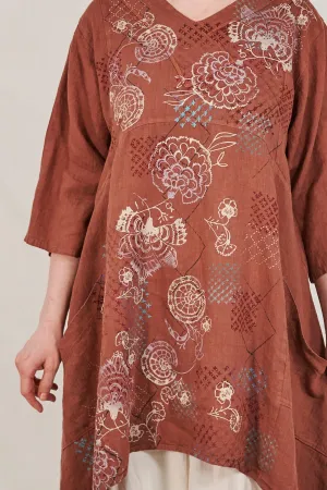 2133 Crossover Linen Tunic Mojave-P