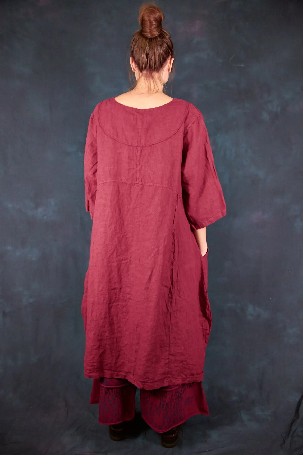 2133 Crossover Linen Tunic Rosso-P