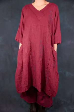 2133 Crossover Linen Tunic Rosso-P