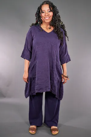 2185 Long V Urchin with Pockets Violet Ink-U