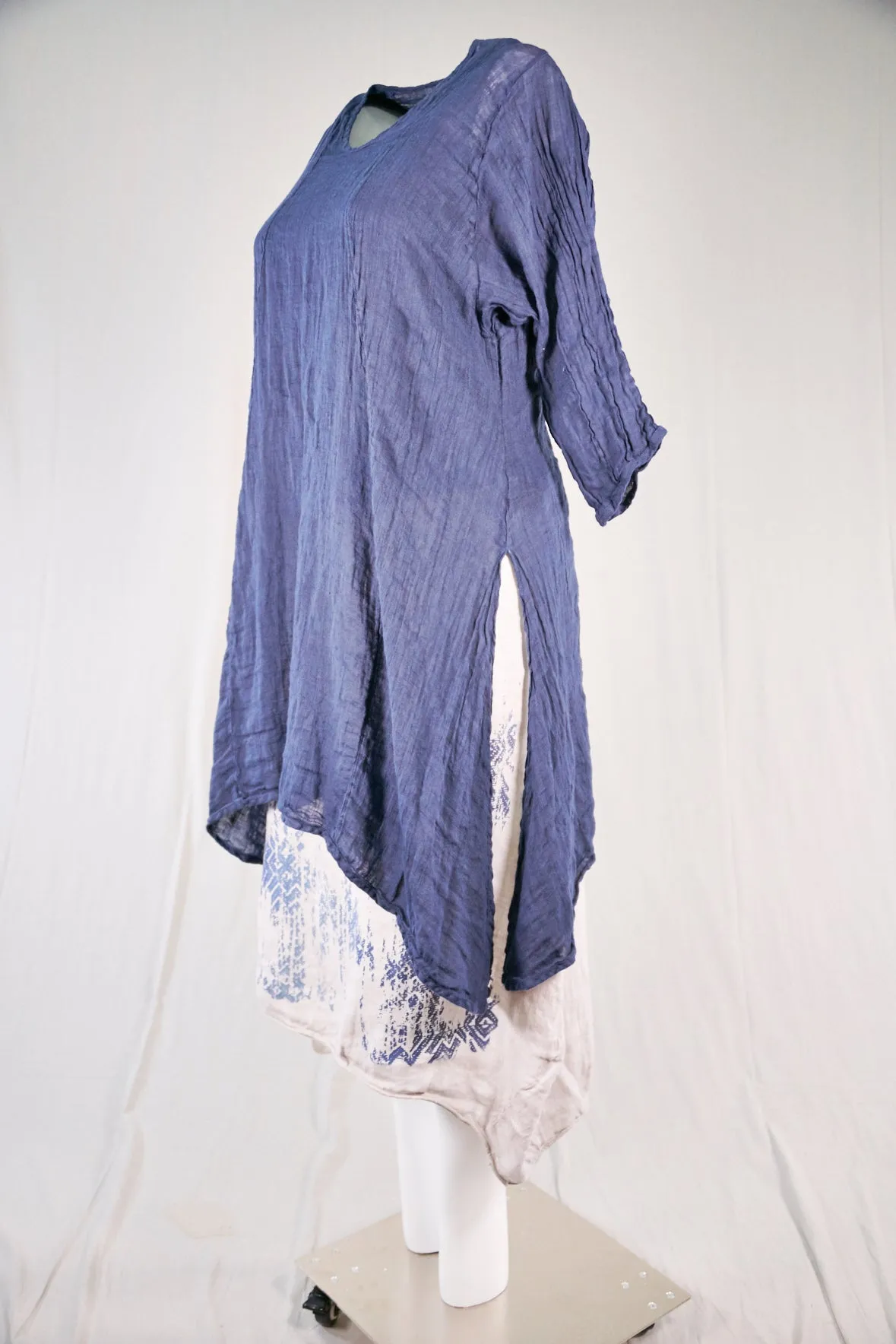 2193 Sun Drawing Tunic-Blue Ink-U