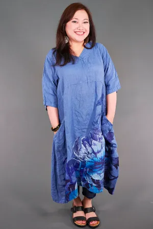 2195 Serenade Tunic Delft-Glass Chrysanthemum