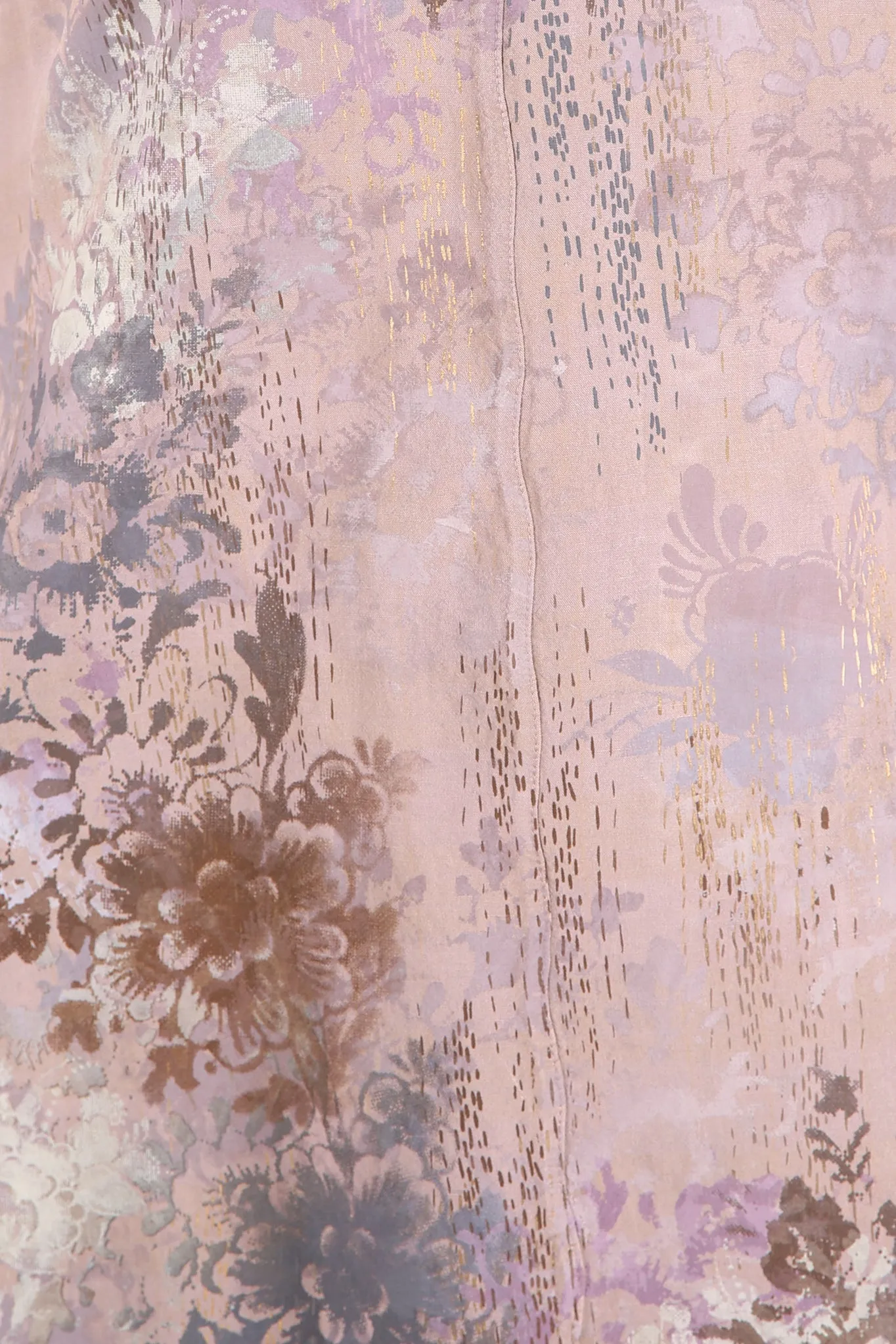 2238- Long Tunic Pink Quartz Floral Cascade
