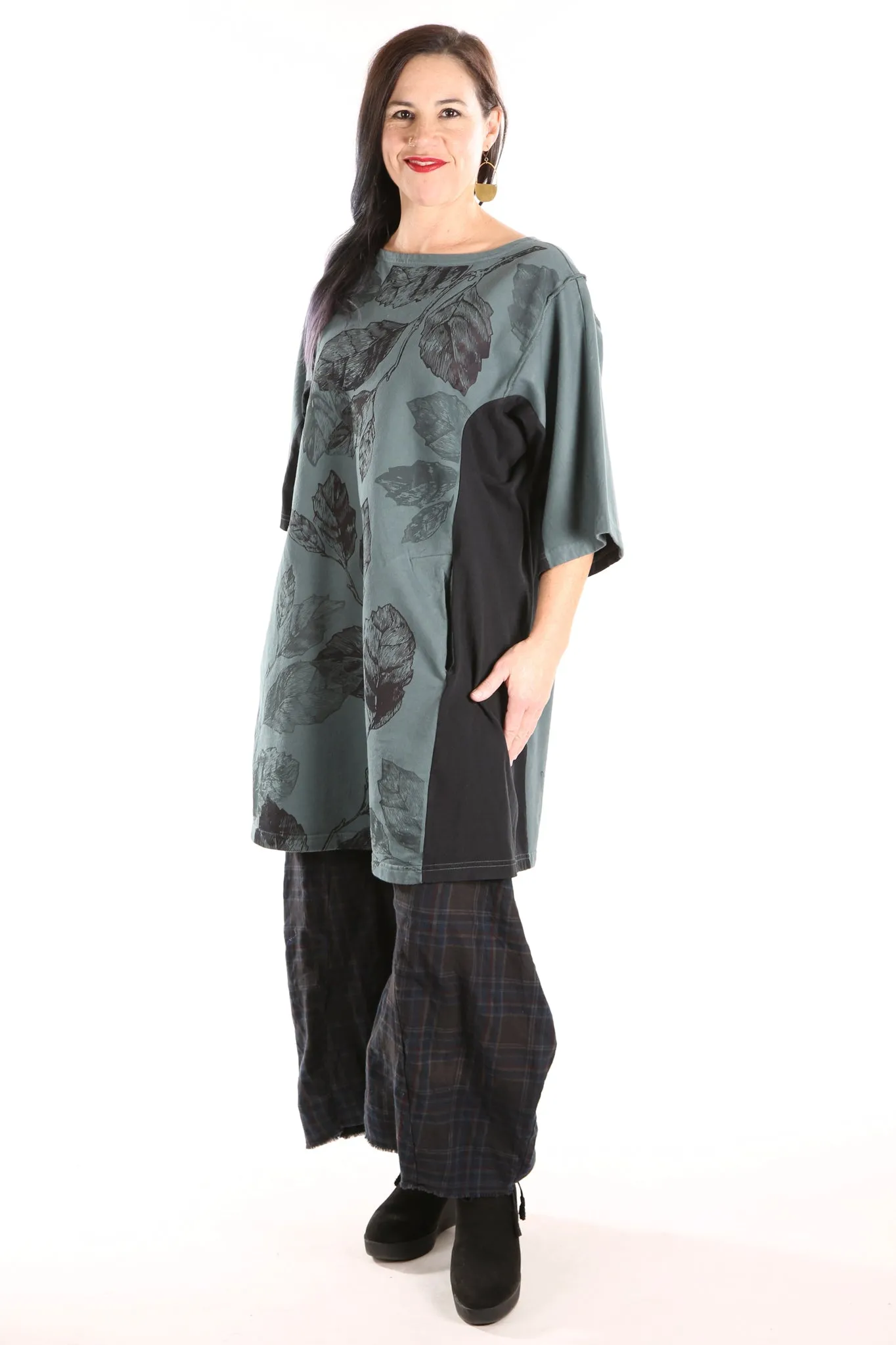 2250 Sketchbook Tunic/ Sweatshirt Dress- Petrol
