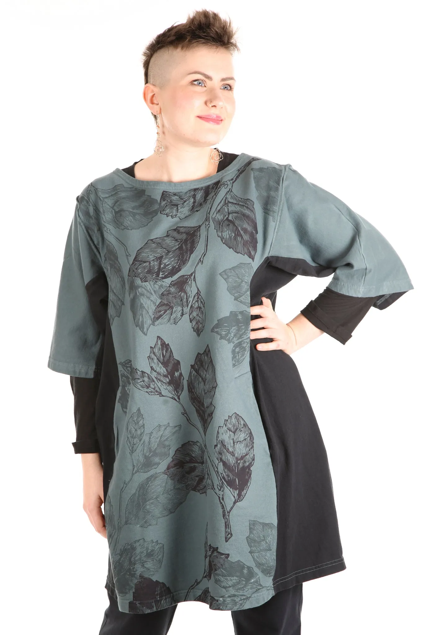 2250 Sketchbook Tunic/ Sweatshirt Dress- Petrol