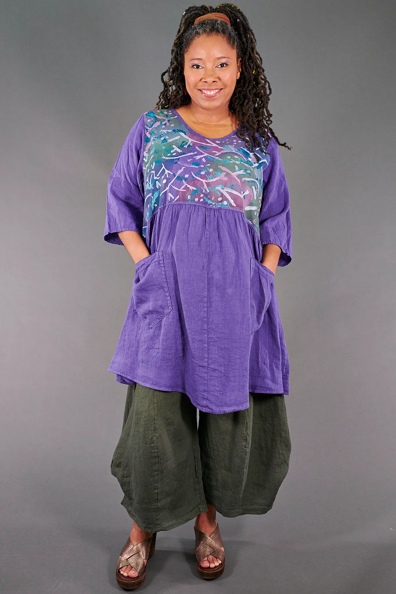 2259 Charleston Linen Tunic-Margaux-Bloomsbury Motif