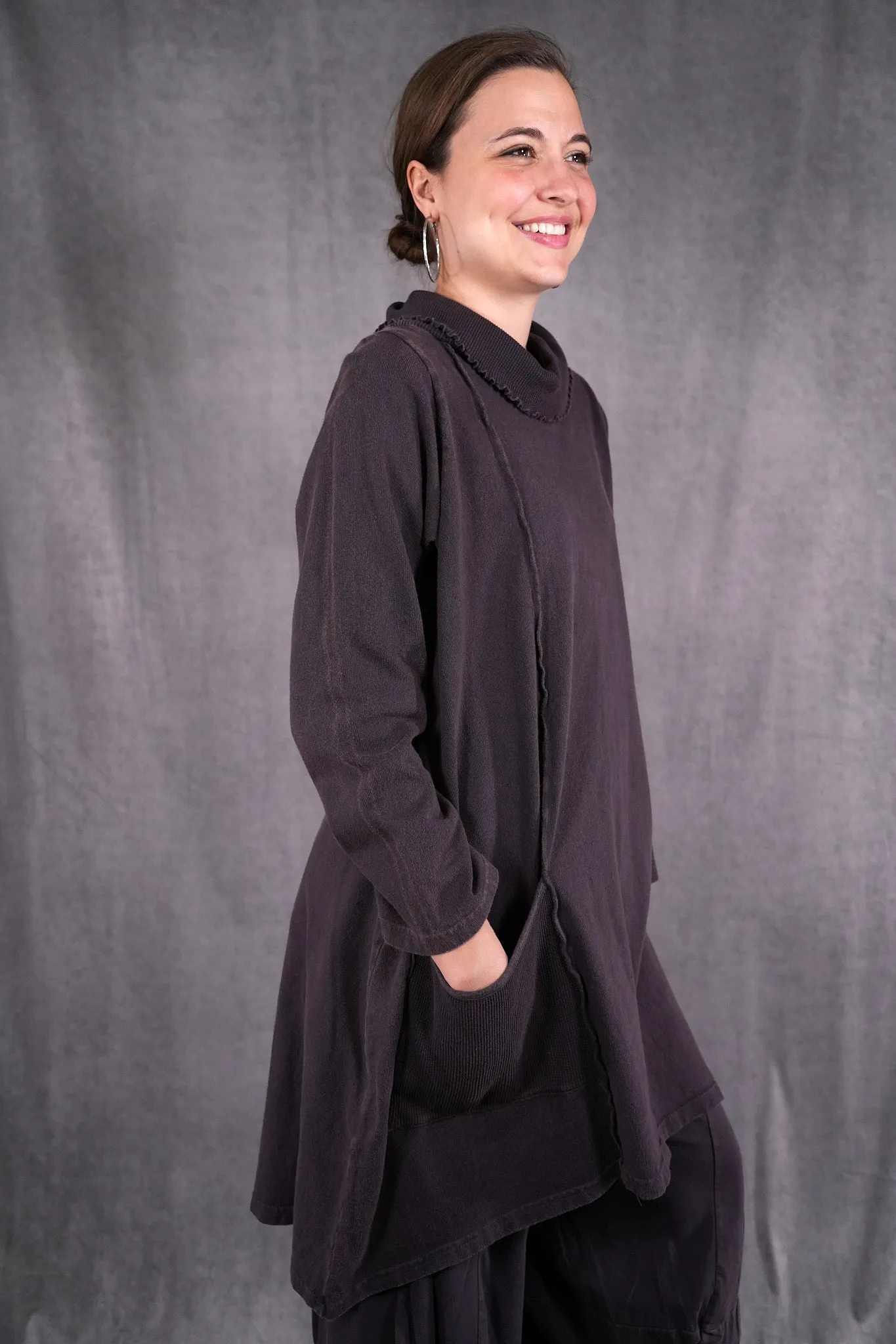 2362 Heavy Eco Cotton Pocket Tunic Espresso