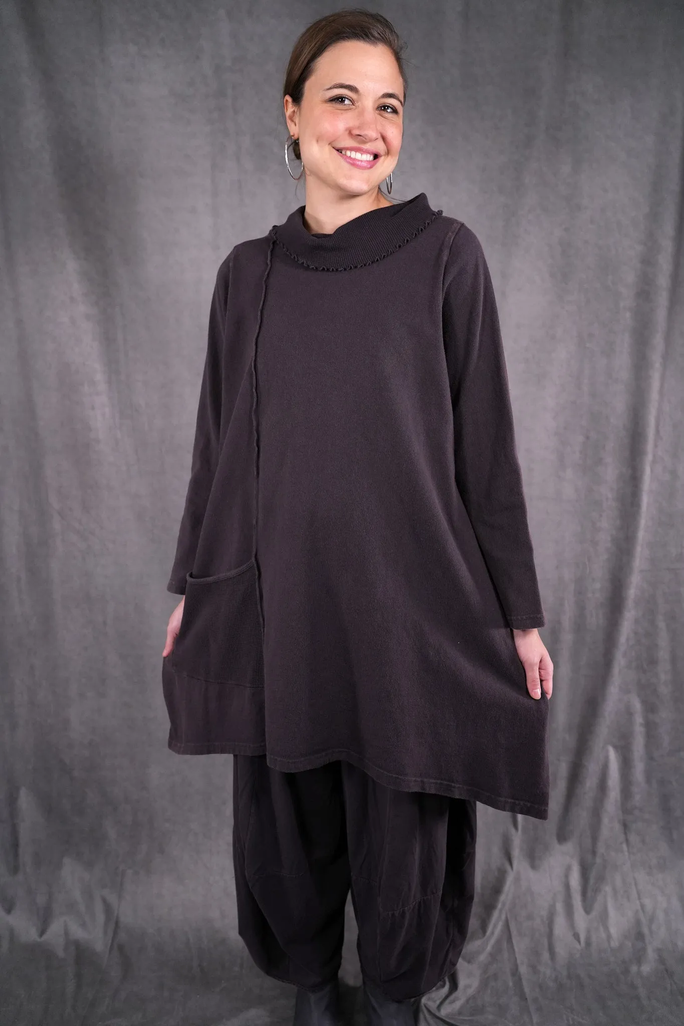 2362 Heavy Eco Cotton Pocket Tunic Espresso