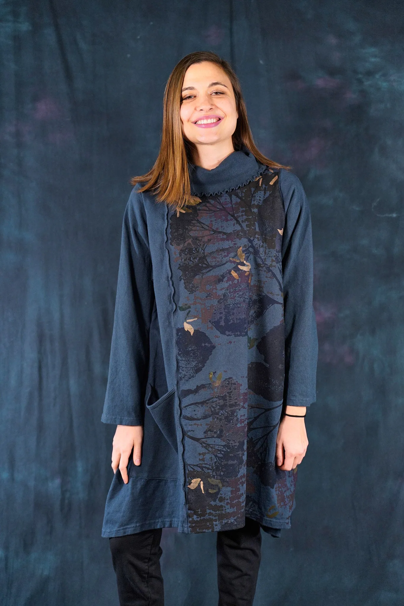2362 Heavy Eco Cotton Pocket Tunic India Ink-P