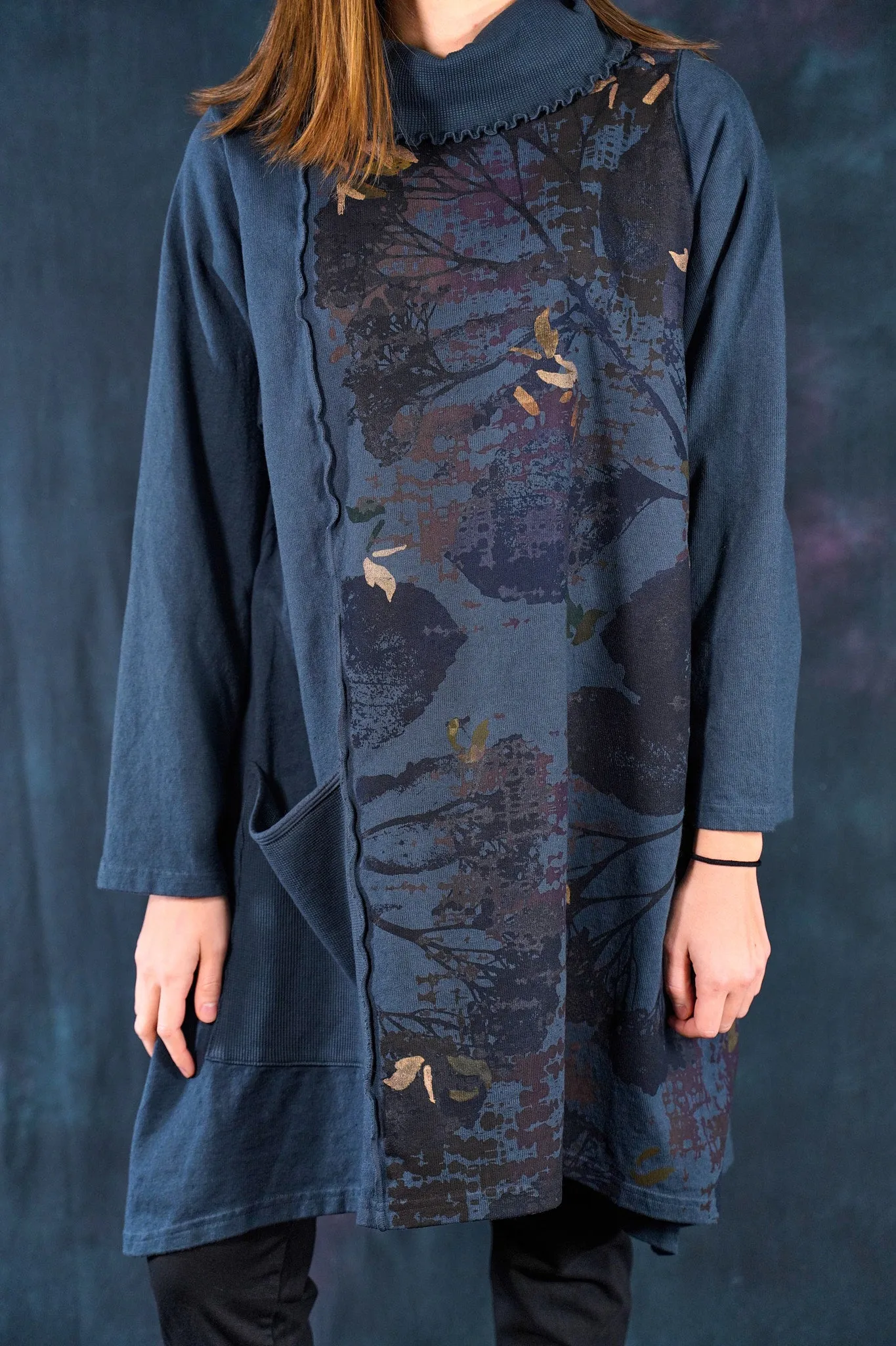 2362 Heavy Eco Cotton Pocket Tunic India Ink-P