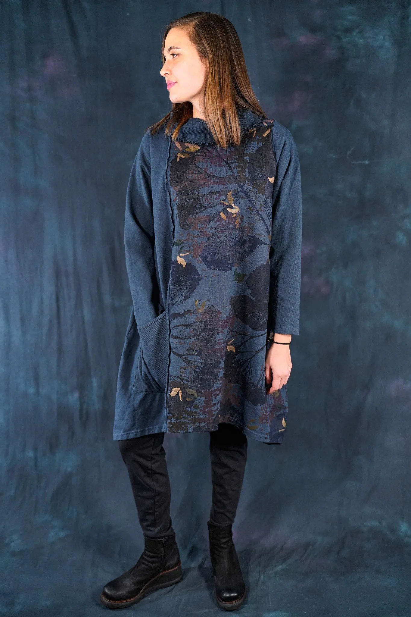 2362 Heavy Eco Cotton Pocket Tunic India Ink-P