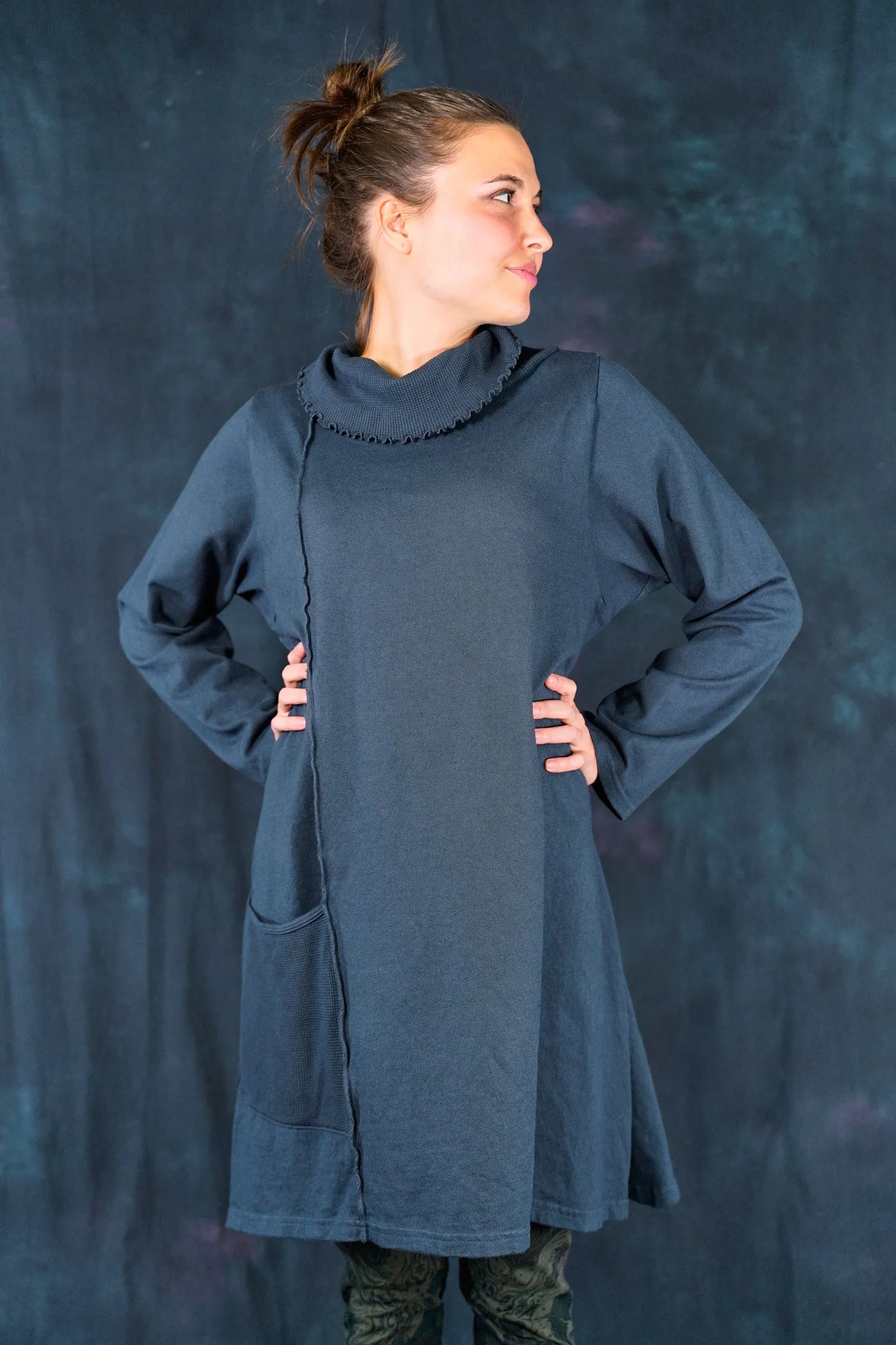 2362 Heavy Eco Cotton Pocket Tunic India Ink-U