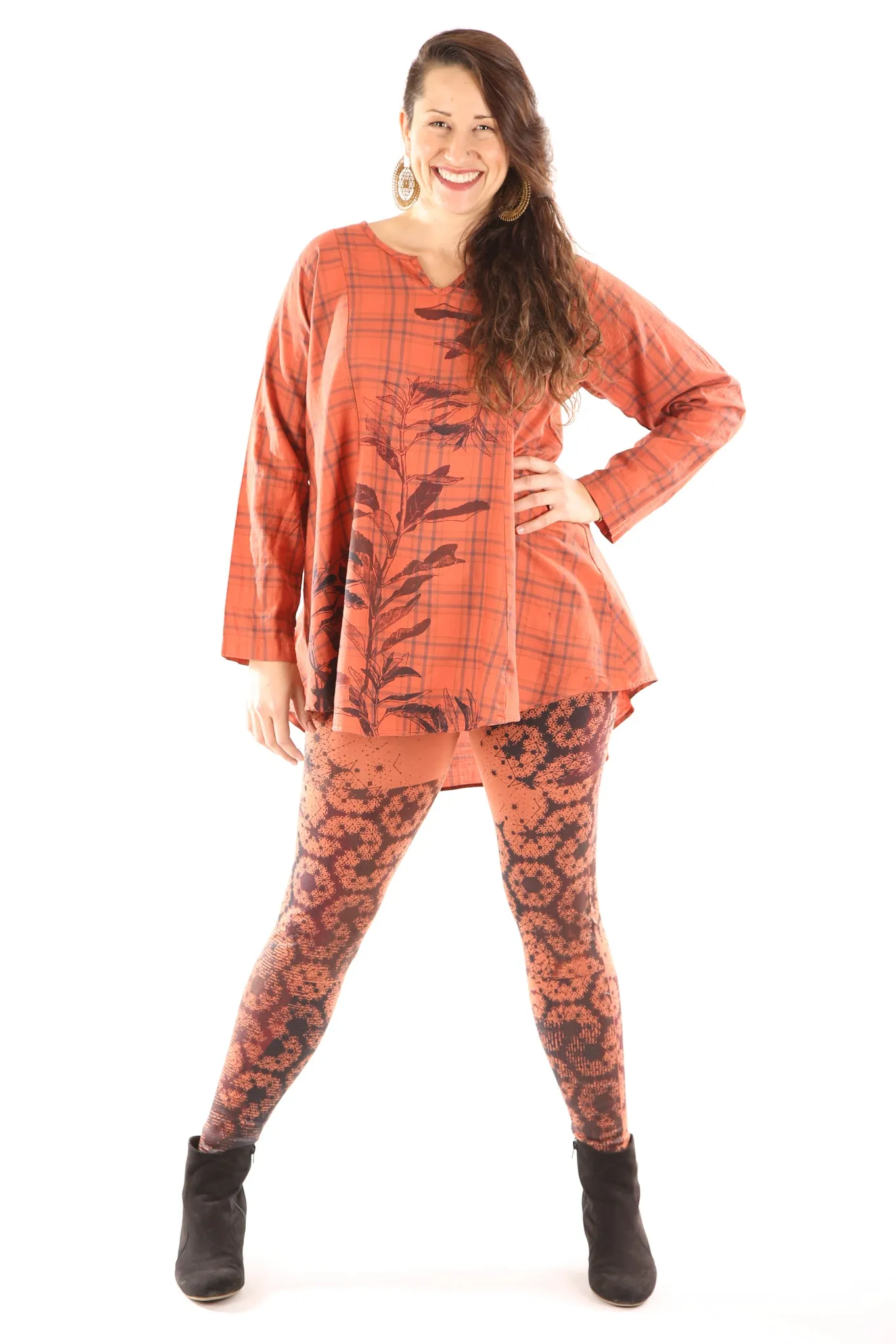 3201 Bamboo-lycra Legging Persimmon-Printed