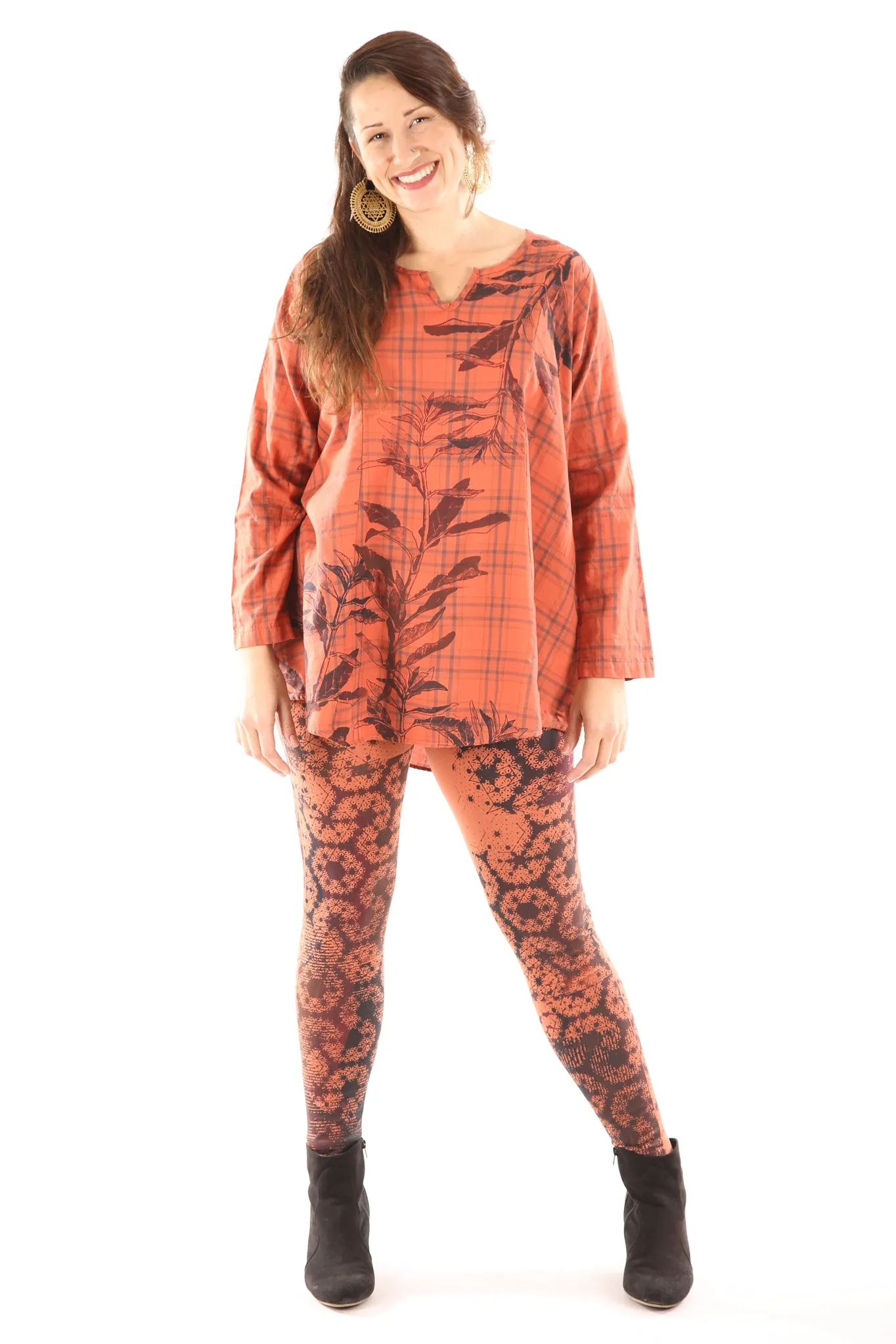 3201 Bamboo-lycra Legging Persimmon-Printed