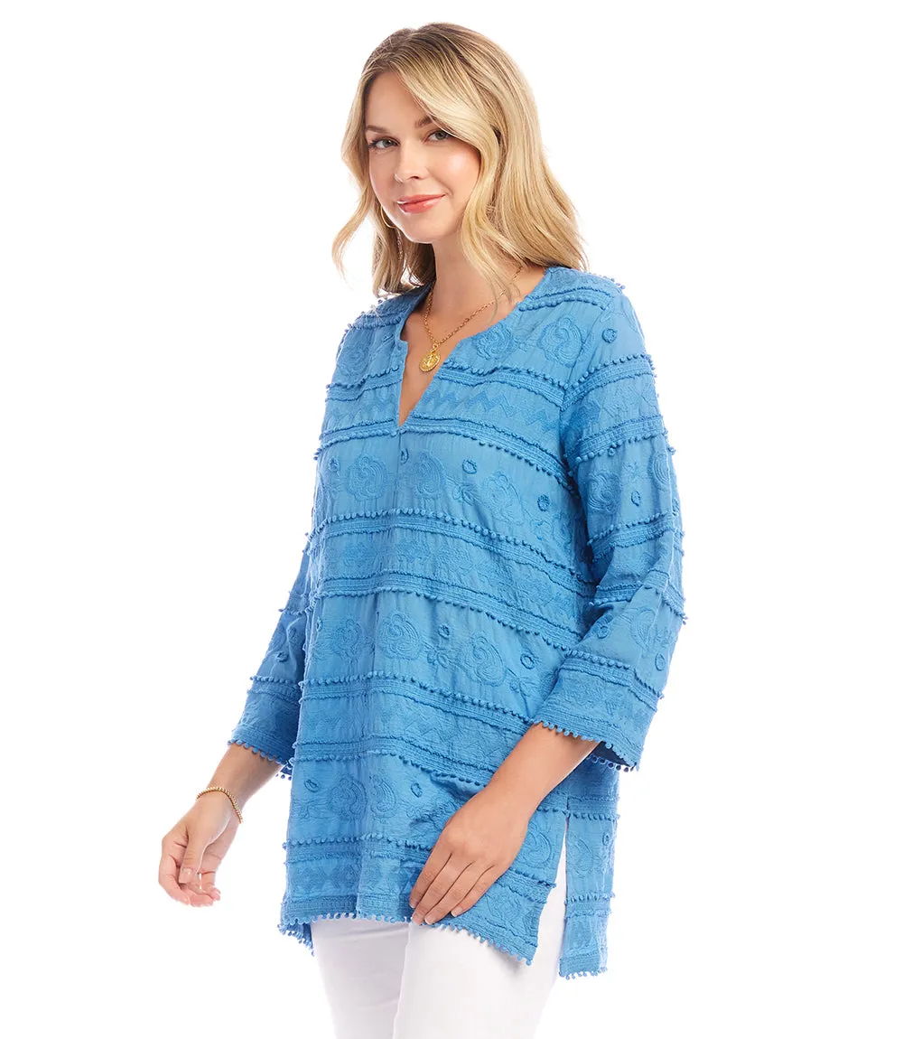 3/4 Sleeve Embroidered Tunic