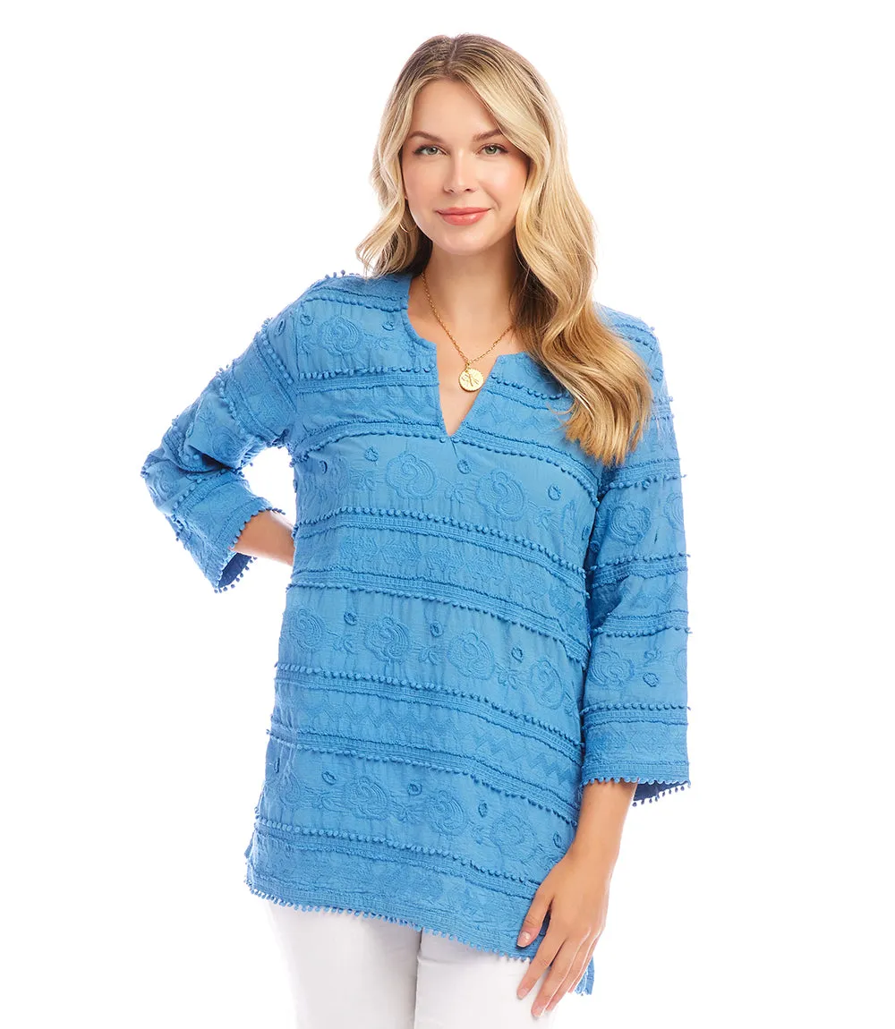 3/4 Sleeve Embroidered Tunic