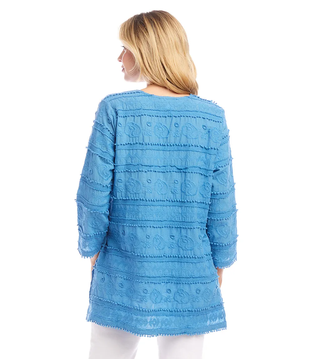 3/4 Sleeve Embroidered Tunic