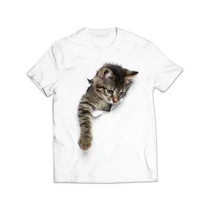 3D Cat Printed Graphic T-Shirt
