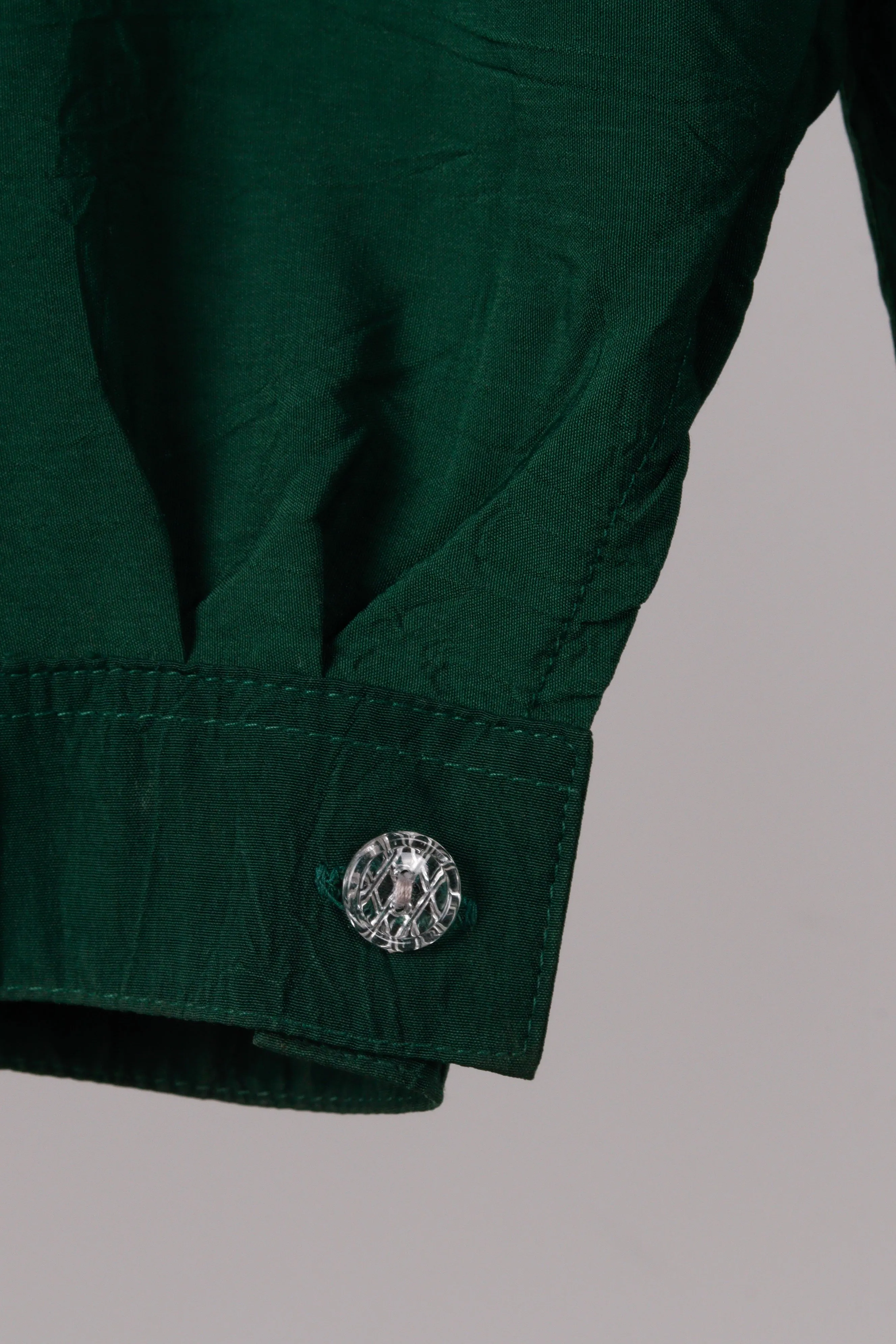 90's Chanel 'Embroidered Nylon' Tunic Green