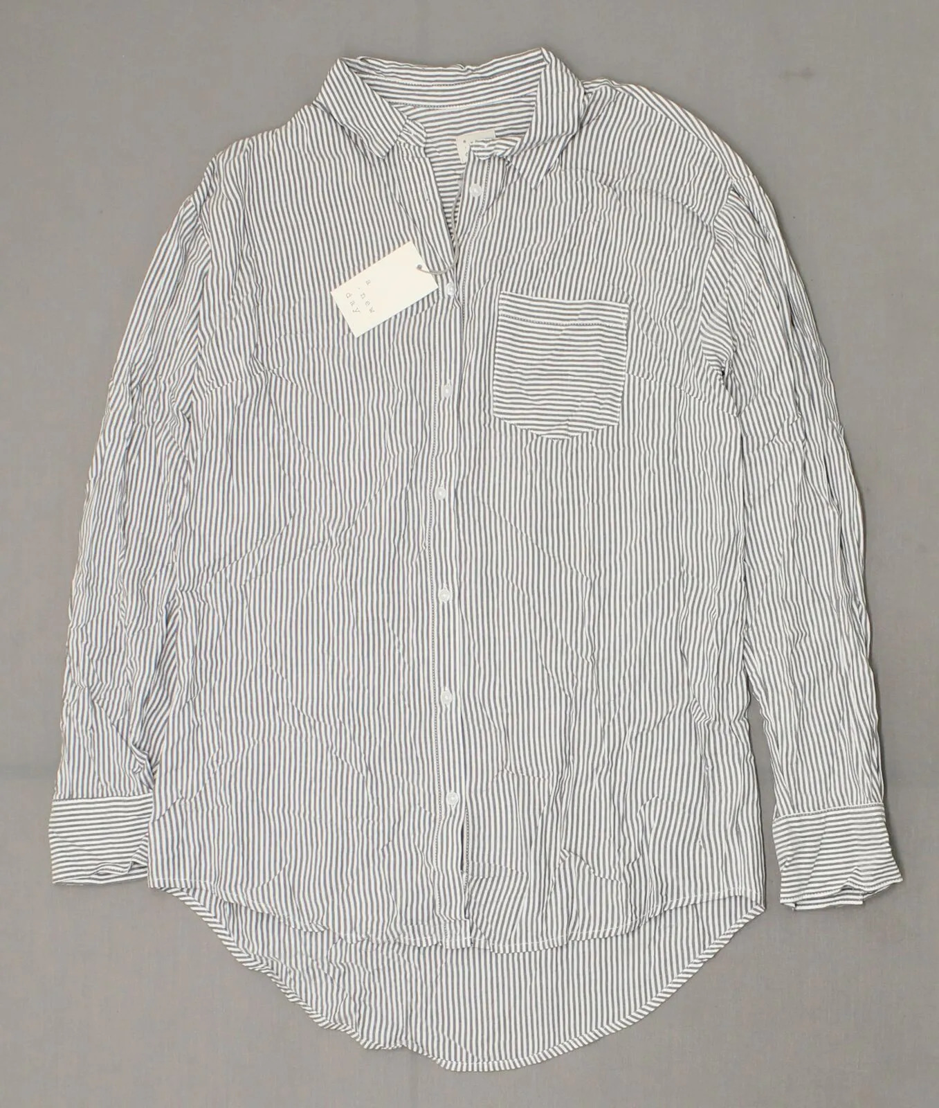 A New Day Women's Striped Long Sleeve Any Day Tunic Blouse Shirt Top