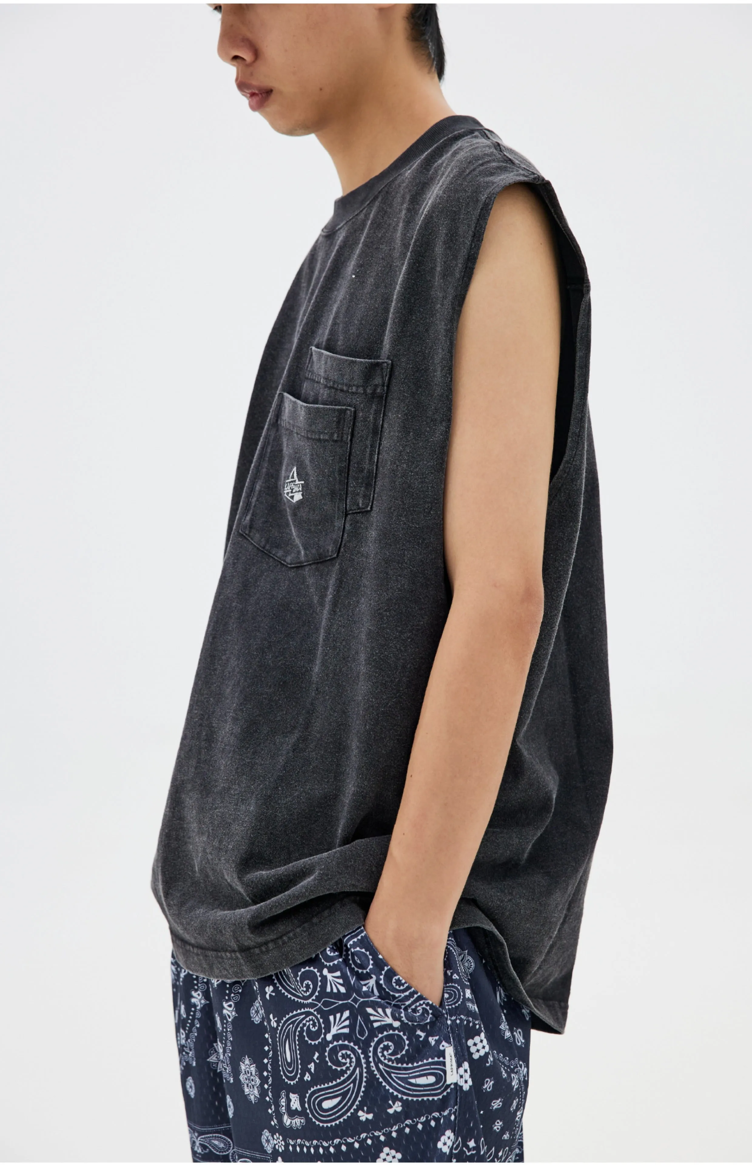 Acid Wash Sleeveless Tee