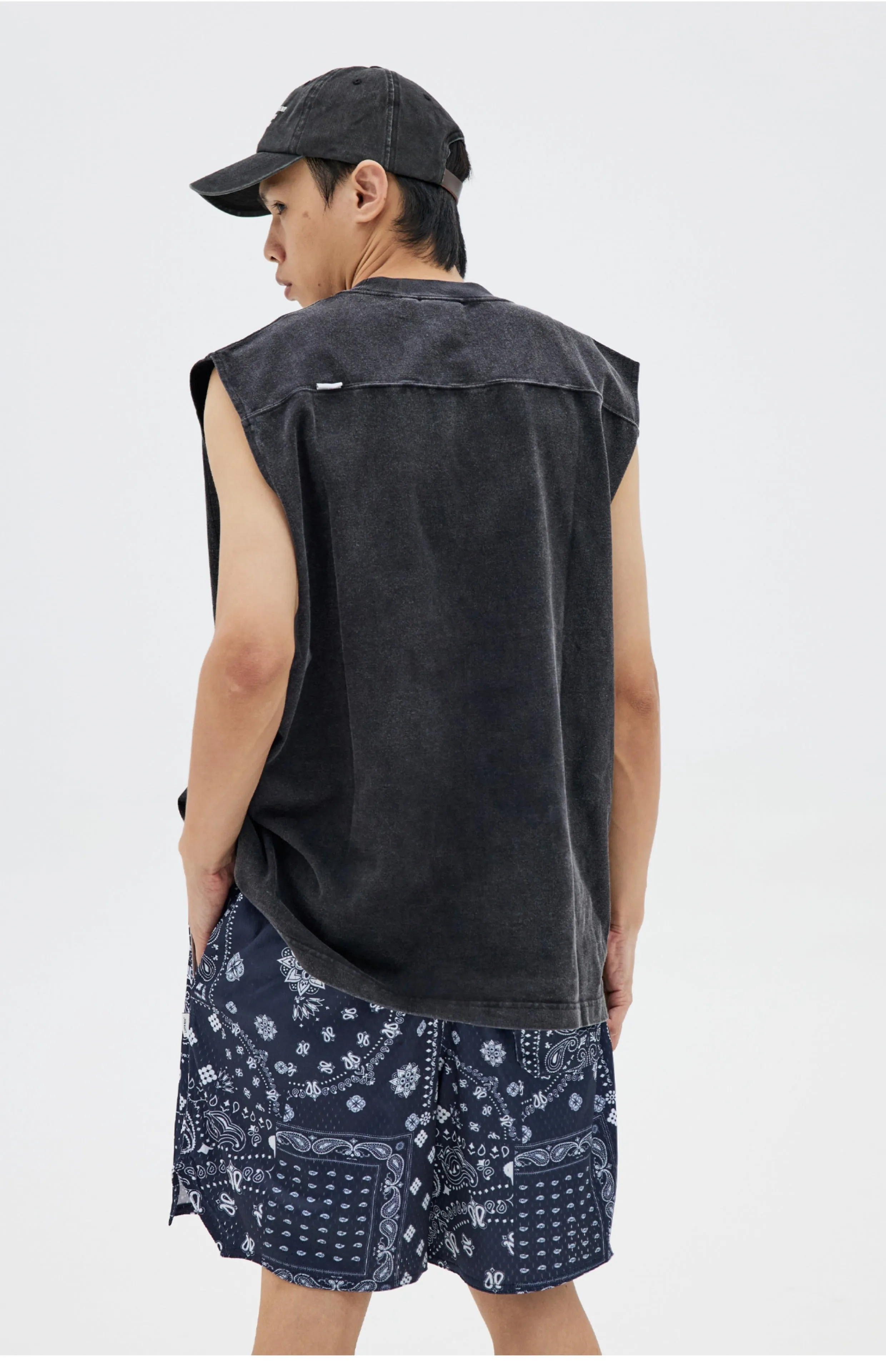 Acid Wash Sleeveless Tee
