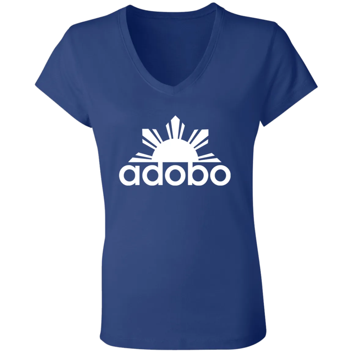 Adobo Half Sun Ladies Jersey V-Neck T-Shirt