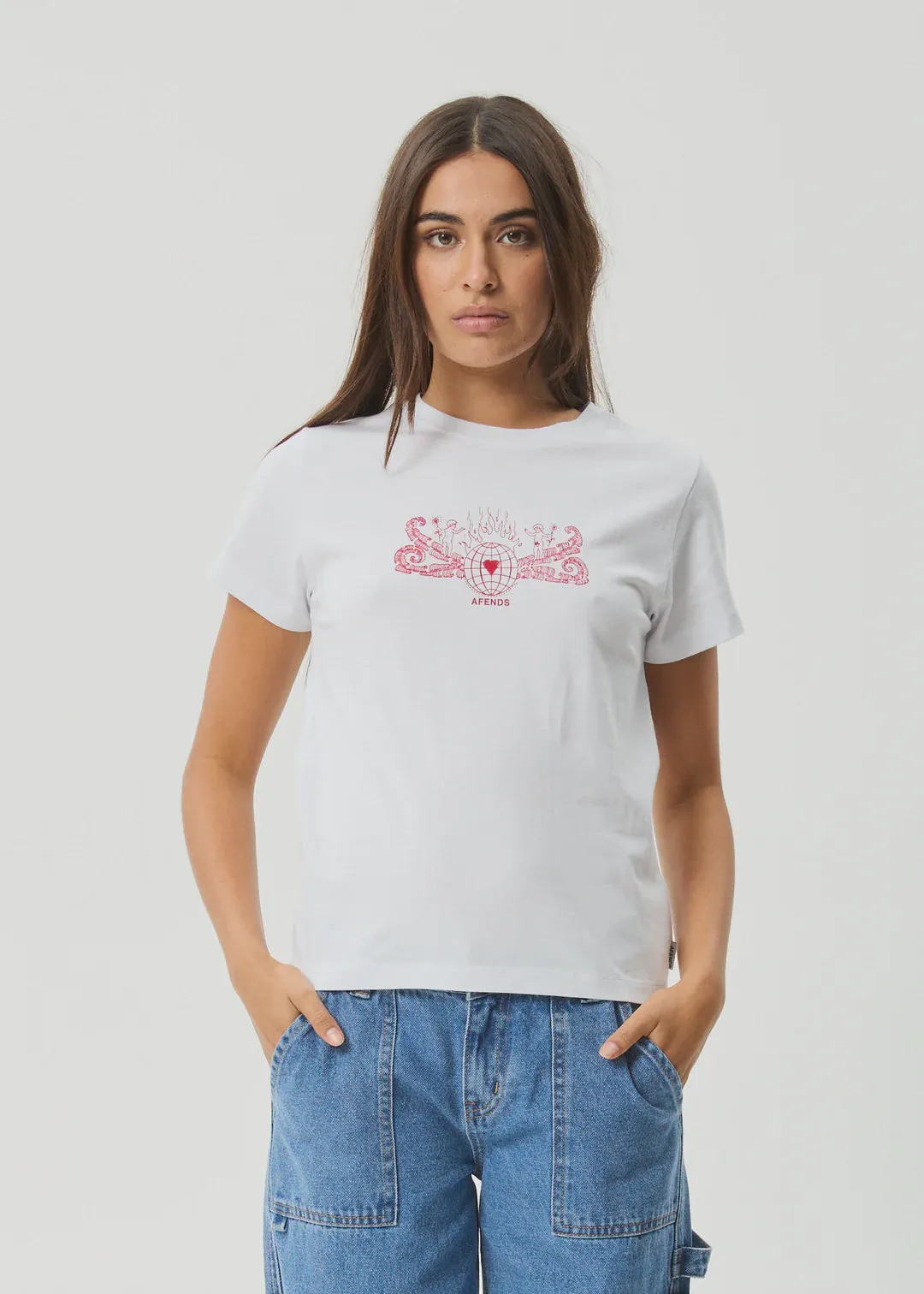 Afends Bonfire Regular Fit Tee WHITE