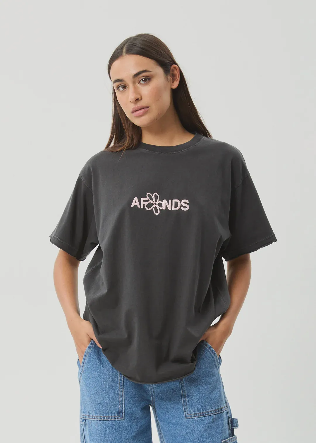 Afends Frolic Oversized Tee STONE BLACK