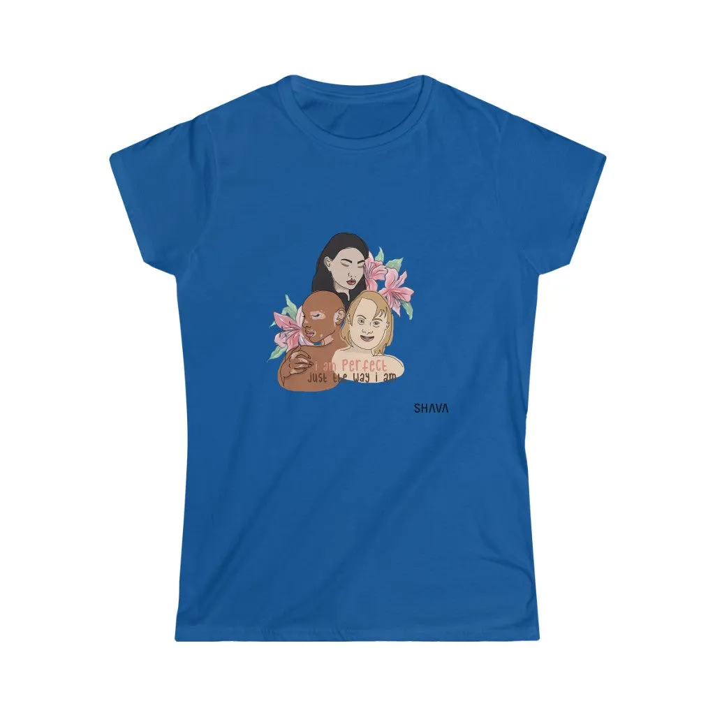 Affirmation Feminist Pro Choice T-Shirt Women’s Size - I Am Perfect (Down Syndrome)