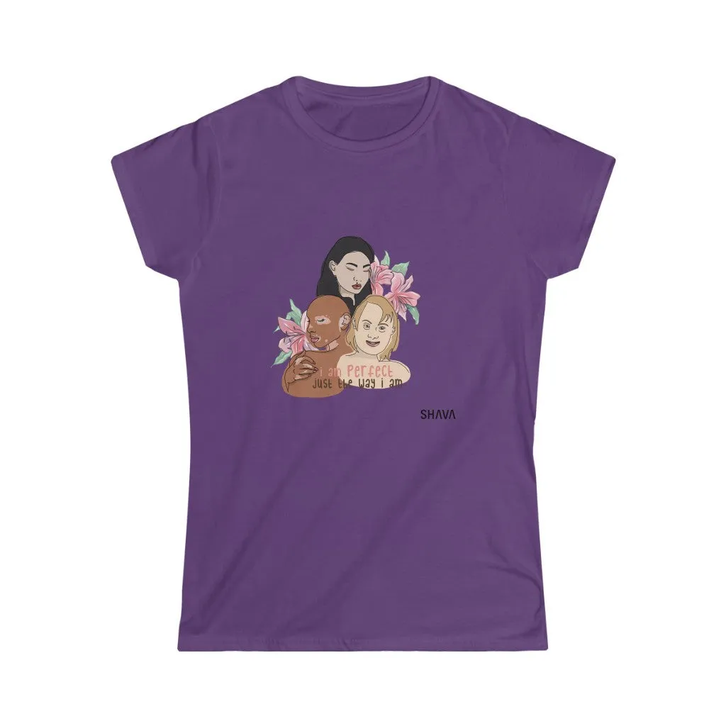 Affirmation Feminist Pro Choice T-Shirt Women’s Size - I Am Perfect (Down Syndrome)