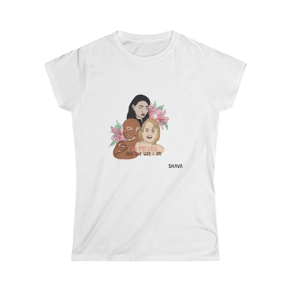 Affirmation Feminist Pro Choice T-Shirt Women’s Size - I Am Perfect (Down Syndrome)