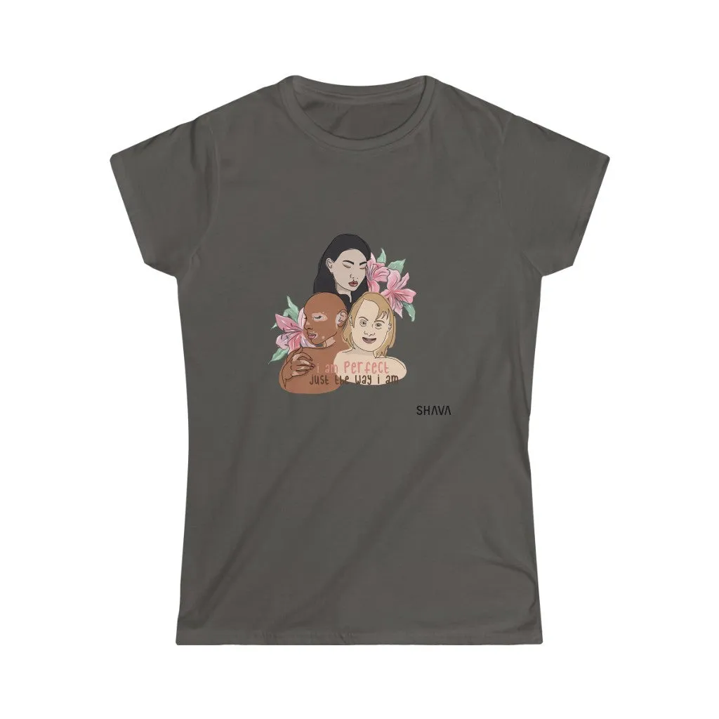 Affirmation Feminist Pro Choice T-Shirt Women’s Size - I Am Perfect (Down Syndrome)